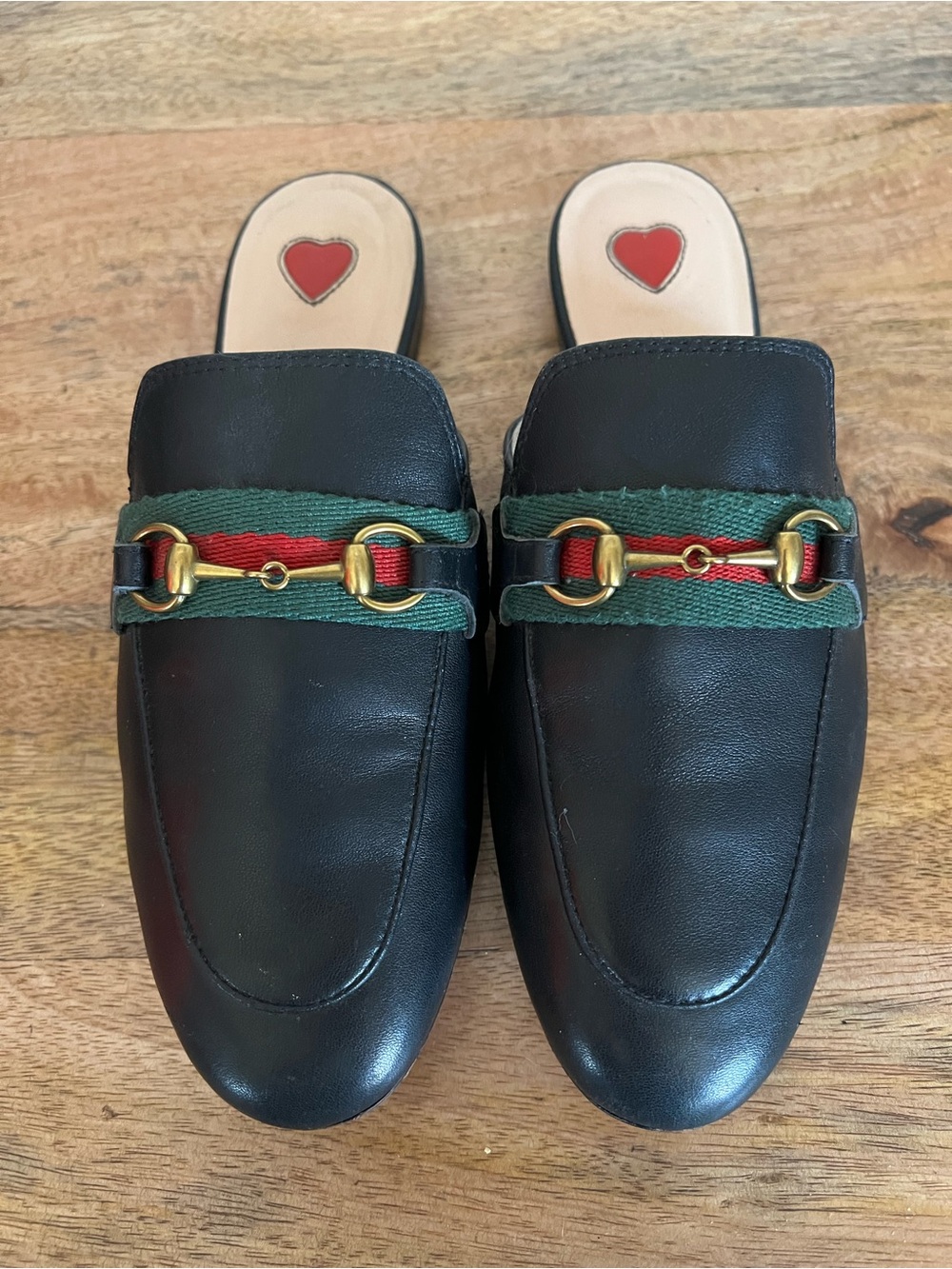 Gucci Women's Princetown Black  Leather Mules Size 37